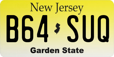 NJ license plate B64SUQ