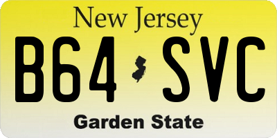 NJ license plate B64SVC