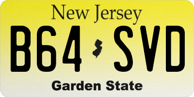 NJ license plate B64SVD