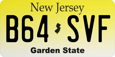 NJ license plate B64SVF