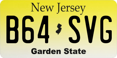 NJ license plate B64SVG