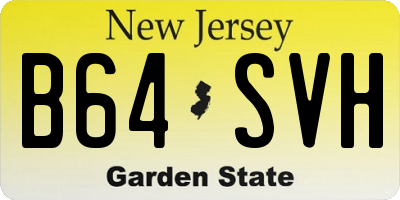 NJ license plate B64SVH