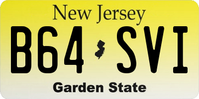 NJ license plate B64SVI