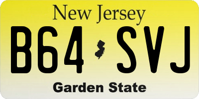 NJ license plate B64SVJ