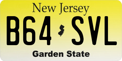 NJ license plate B64SVL