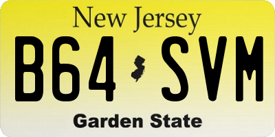 NJ license plate B64SVM