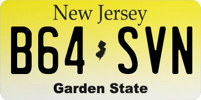 NJ license plate B64SVN