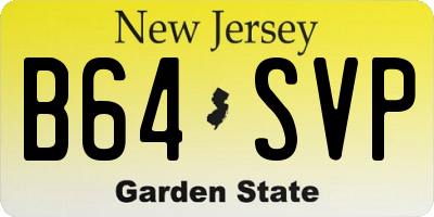 NJ license plate B64SVP