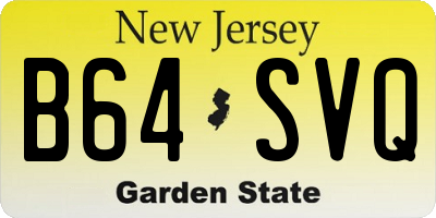 NJ license plate B64SVQ