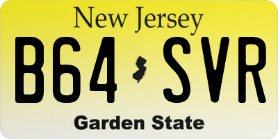 NJ license plate B64SVR