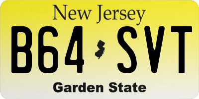 NJ license plate B64SVT