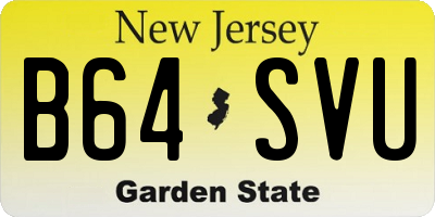 NJ license plate B64SVU