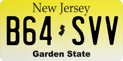 NJ license plate B64SVV