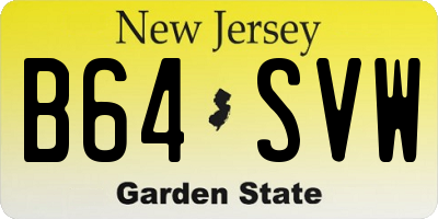 NJ license plate B64SVW