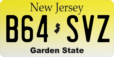 NJ license plate B64SVZ