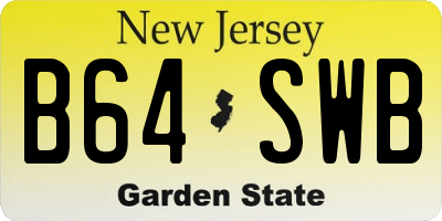 NJ license plate B64SWB