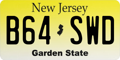 NJ license plate B64SWD