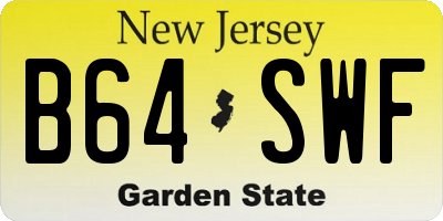 NJ license plate B64SWF