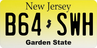 NJ license plate B64SWH