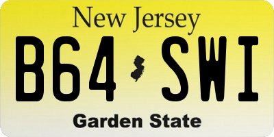 NJ license plate B64SWI