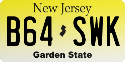 NJ license plate B64SWK