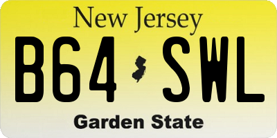 NJ license plate B64SWL
