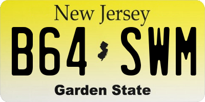 NJ license plate B64SWM