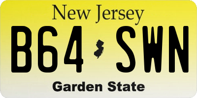 NJ license plate B64SWN