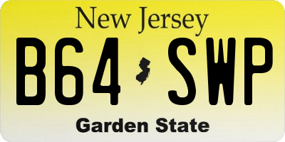 NJ license plate B64SWP