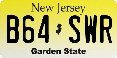 NJ license plate B64SWR