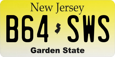 NJ license plate B64SWS