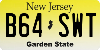 NJ license plate B64SWT