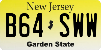 NJ license plate B64SWW