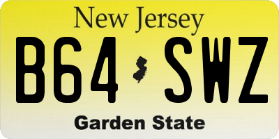 NJ license plate B64SWZ