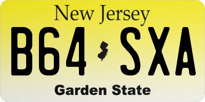 NJ license plate B64SXA