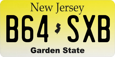 NJ license plate B64SXB