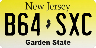 NJ license plate B64SXC