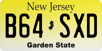 NJ license plate B64SXD
