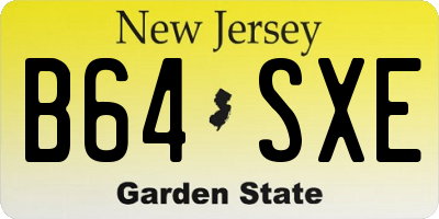 NJ license plate B64SXE
