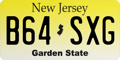 NJ license plate B64SXG