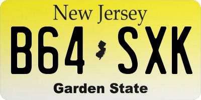 NJ license plate B64SXK