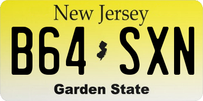 NJ license plate B64SXN