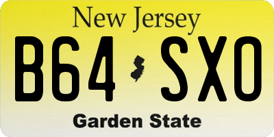 NJ license plate B64SXO