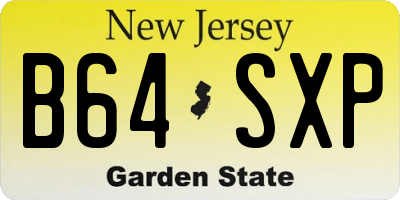NJ license plate B64SXP