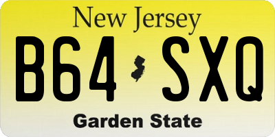 NJ license plate B64SXQ