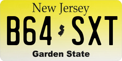 NJ license plate B64SXT