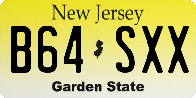 NJ license plate B64SXX