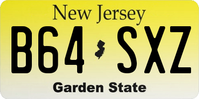 NJ license plate B64SXZ