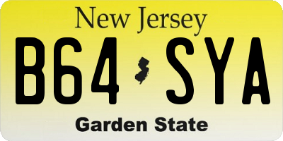NJ license plate B64SYA