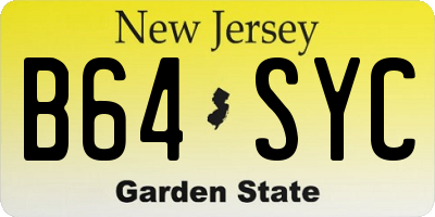 NJ license plate B64SYC